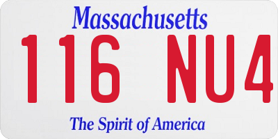 MA license plate 116NU4