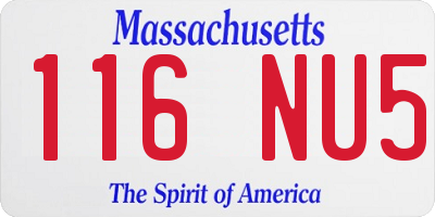 MA license plate 116NU5