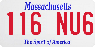 MA license plate 116NU6