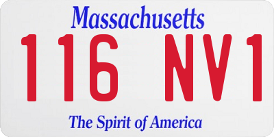 MA license plate 116NV1
