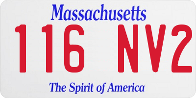 MA license plate 116NV2