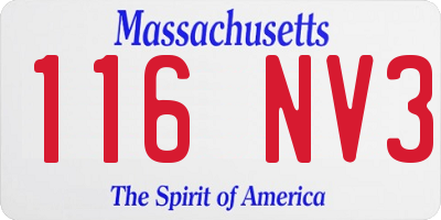 MA license plate 116NV3