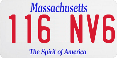 MA license plate 116NV6