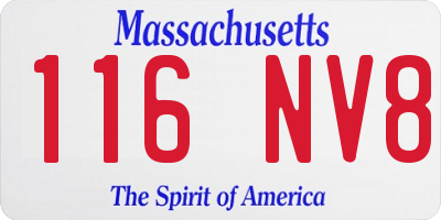 MA license plate 116NV8