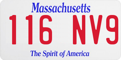 MA license plate 116NV9