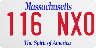 MA license plate 116NX0
