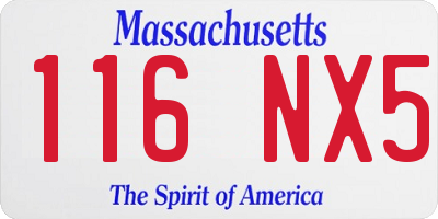 MA license plate 116NX5