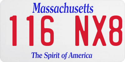 MA license plate 116NX8