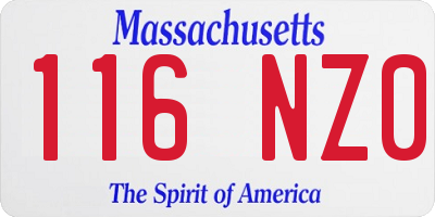 MA license plate 116NZ0