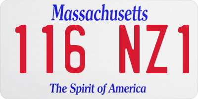 MA license plate 116NZ1