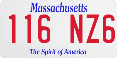 MA license plate 116NZ6