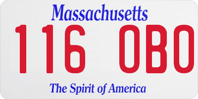MA license plate 116OB0