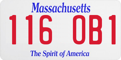 MA license plate 116OB1
