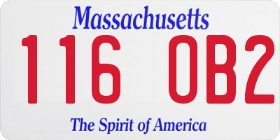 MA license plate 116OB2