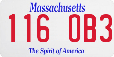 MA license plate 116OB3