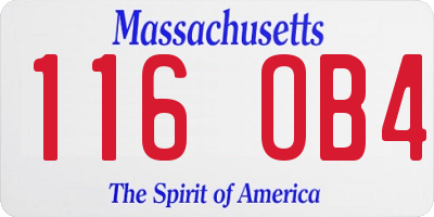 MA license plate 116OB4