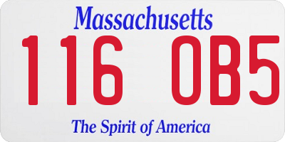 MA license plate 116OB5