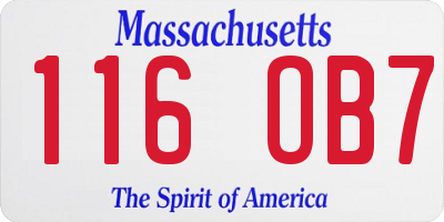 MA license plate 116OB7