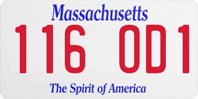MA license plate 116OD1