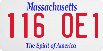MA license plate 116OE1
