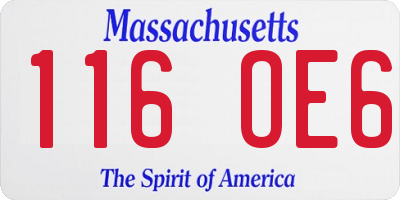 MA license plate 116OE6