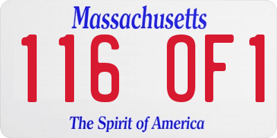 MA license plate 116OF1