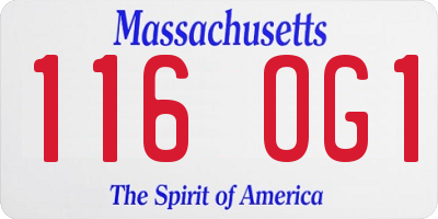 MA license plate 116OG1