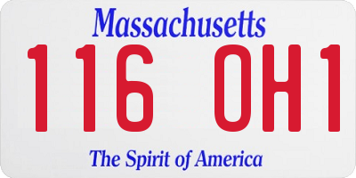 MA license plate 116OH1