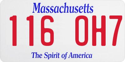 MA license plate 116OH7