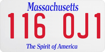MA license plate 116OJ1