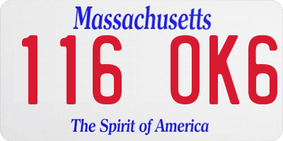 MA license plate 116OK6