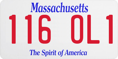 MA license plate 116OL1