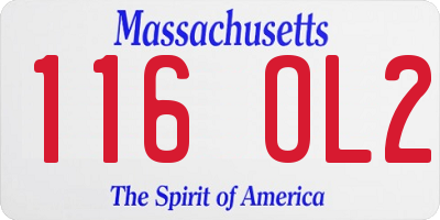 MA license plate 116OL2