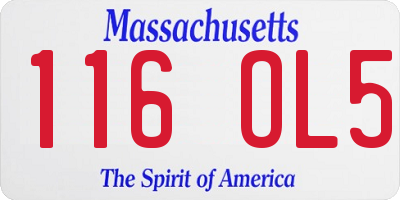 MA license plate 116OL5