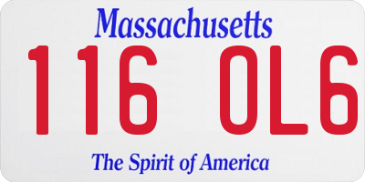 MA license plate 116OL6