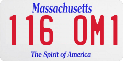 MA license plate 116OM1