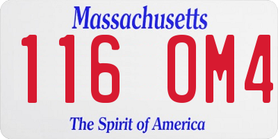 MA license plate 116OM4