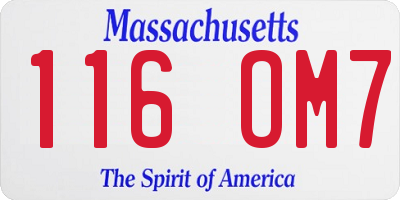 MA license plate 116OM7
