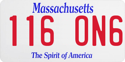 MA license plate 116ON6