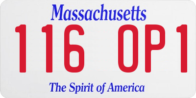 MA license plate 116OP1