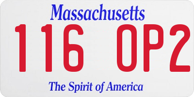 MA license plate 116OP2
