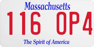 MA license plate 116OP4