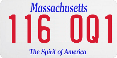 MA license plate 116OQ1
