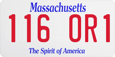 MA license plate 116OR1