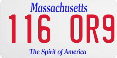 MA license plate 116OR9