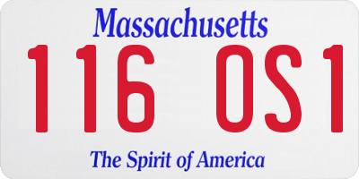 MA license plate 116OS1