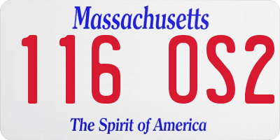 MA license plate 116OS2