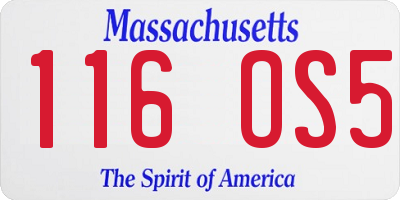MA license plate 116OS5