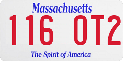 MA license plate 116OT2