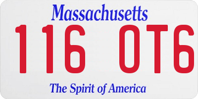 MA license plate 116OT6